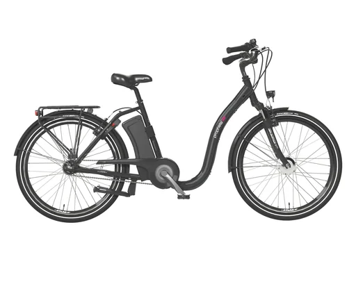 "Unisex E-Bike City, 26 inches, frame size 46 cm, 3-speed hub gear, black, GENIESSER 22.ESC.10 image"