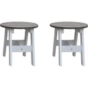 2-piece picnic stool set round gray/white