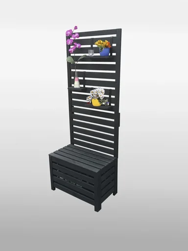 "Trellis privacy screen with storage box anthracite image"