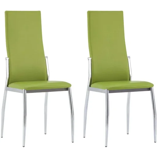 "Dining room chairs 2-seater faux leather green image"