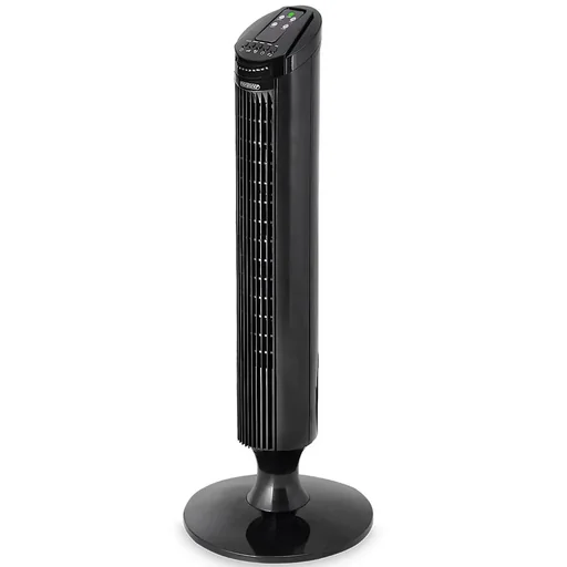 "Tower fan with remote control, Turbofuncite & Aromabox black image"