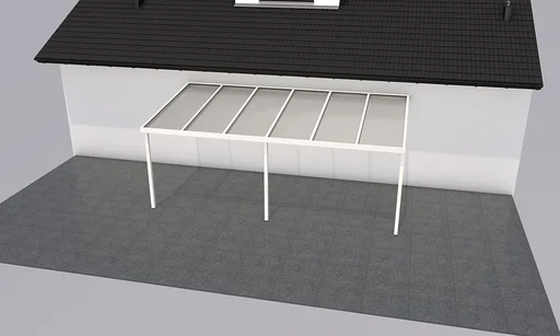 "Patio roof Premium, white, 6110 x 3060 mm - 10 mm laminated safety glass (VSG) image"