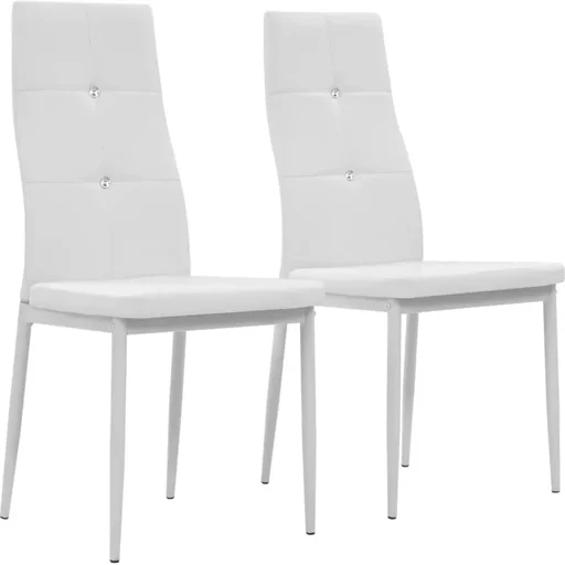 "Dining room chairs 2-seater faux leather white image"