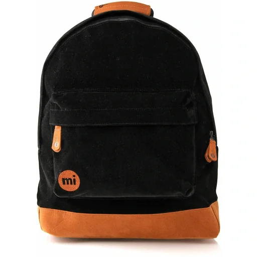 "Black corduroy backpack image"