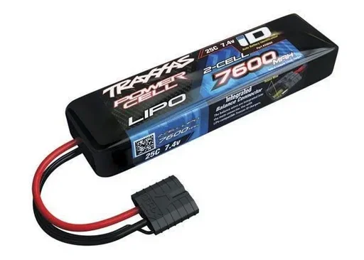 "7600mAh 7.4V 2-cell 25C TRAXXAS LIPO with iD connector image"