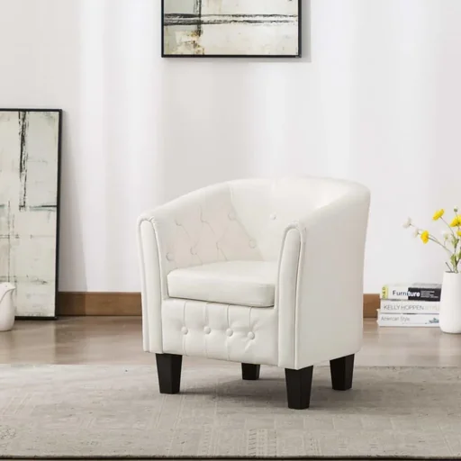 "Bucket seat artificial leather white image"