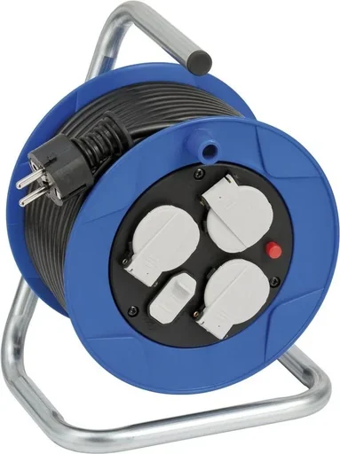 "3-way cable reel with USB for indoor use, 15m image"