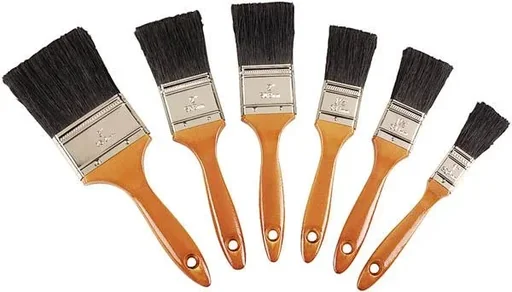 "Flat brush set 6-piece with Chinese bristles image"