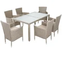 Garden set 13-piece stackable polyrattan chair set Bali beige