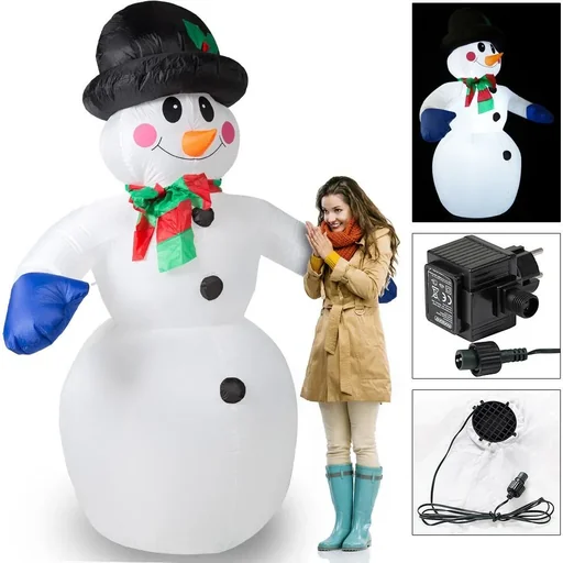 "Inflatable snowman 240cm metallic illuminated image"