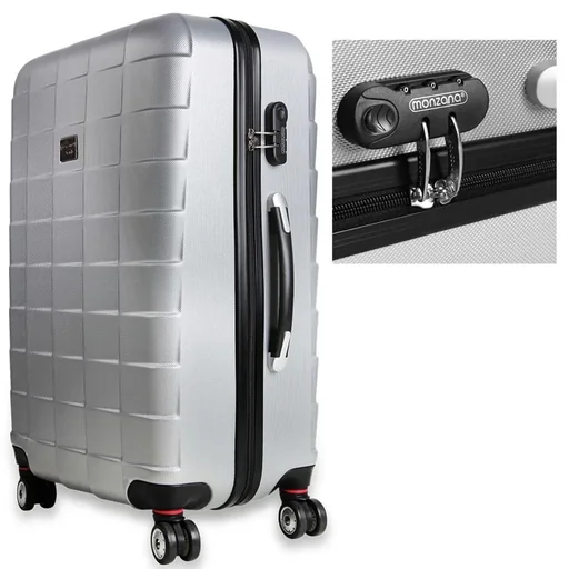 "Hard-shell suitcase set 3 pieces silver M/L/XL image"