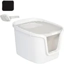Pawhut Cat Litter Box with Door White/Gray