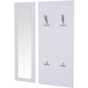 3-piece wardrobe set hallway wardrobe with shoe cabinet wardrobe wall mirror 4 hooks white 30 x 100 cm