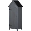 Garden cabinet wooden tool shed garden house tool shed tool cabinet wooden hut gable roof bitumen cardboard grey 77.5 x 54,