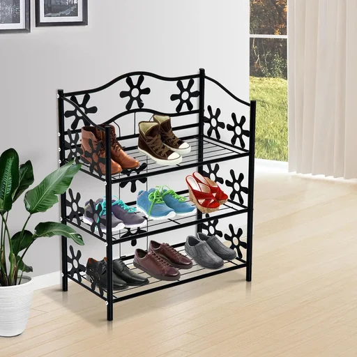 "Shoe rack shoe storage metal shelf plant stand standing shelf shoe stand 3 levels image"