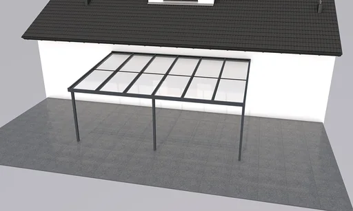 "Patio roof Premium, anthracite, 6110 x 4060 mm - 10 mm laminated safety glass (VSG) image"