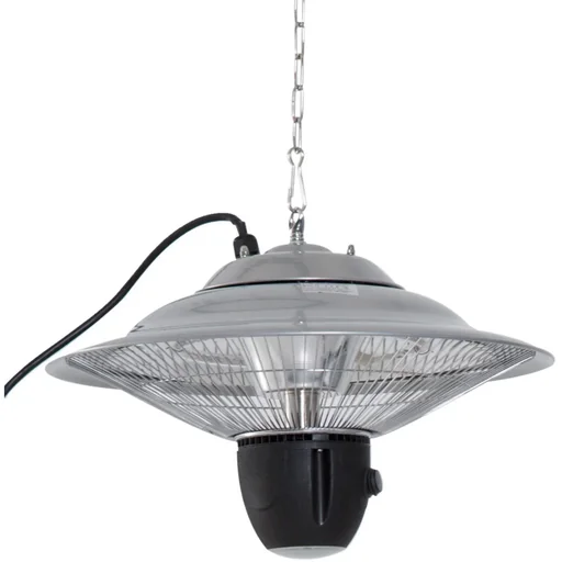 "1500W LED heater with remote control, aluminum silver image"