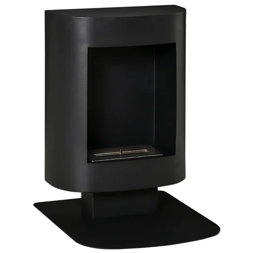 "Ethanol fireplace bio-ethanol burner 2000W 1.5L 3 hrs. burning time no smoke freestanding unique steel black image"