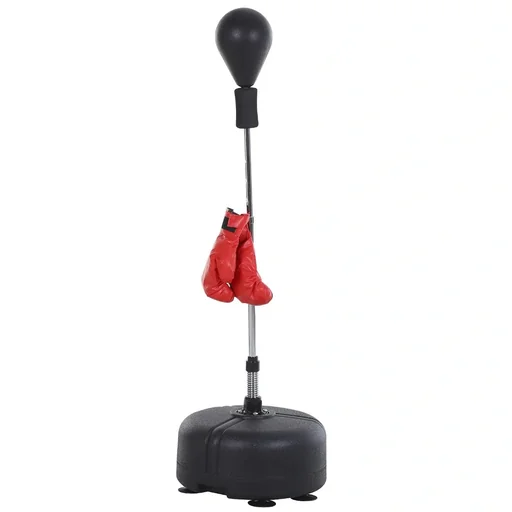 "Punching ball set with boxing gloves black/red image"