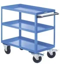Green Value sheet metal tub trolley 3 levels