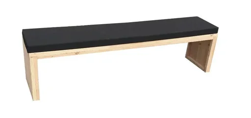 "Douglas wood garden bench 220 cm including water and dirt-repellent cushion black image"