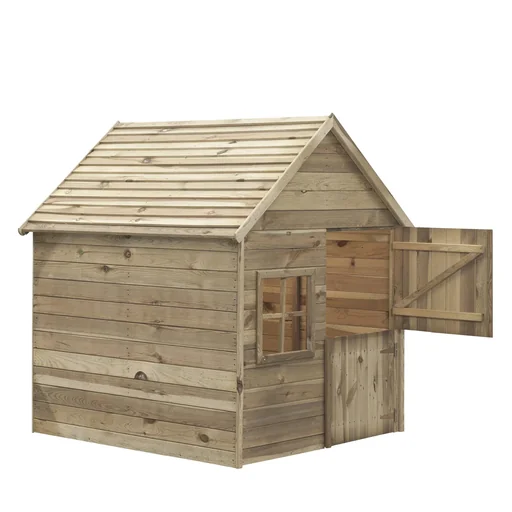 "Playhouse Louise Wooden Deluxe with gable roof and floor 135 x 130 x 145 cm image"