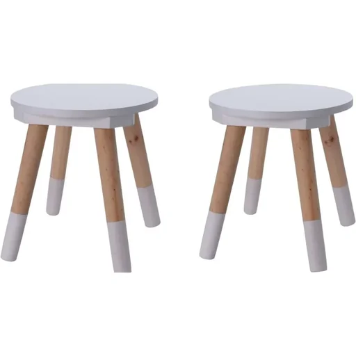 "KidCollection SET - 2x Children's Stools - 26 cm - White image"