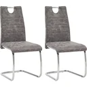 Dining room chairs 2-seater leather brown
