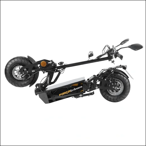 "Electric folding scooter Speedster 45 km/h, 1000 watts, including indicators and luggage compartment, black image"
