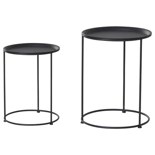 "Side table in a set of 2 black image"