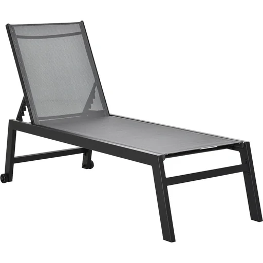 "Sun lounger, garden lounger, relaxation lounger, 5-level backrest, garden furniture aluminum, gray, 169 x 65 x 102 cm sun lounger garden image"