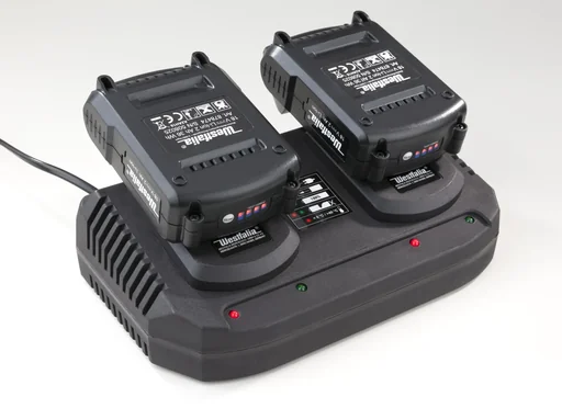 "Accuset 2 x 18 V 2 Ah + 1 x dubbel snellader image"