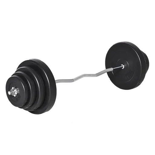 "Barbell set dumbbell adjustable with W-shaped handles for strength training 70 kg metal black image"