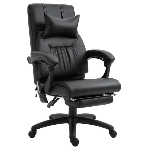 "Massage chair executive chair with massage function 7 massage points height adjustable swivel chair with footrest headrest contemporary image"