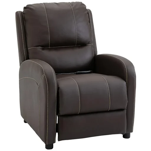 "Massage chair TV chair Relaxing chair Living room 165° tilt Faux leather Metal Dark brown 70 x 88 x 100 cm image"