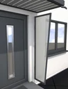 Side panel B1, pre-assembled, 45 x 60 x 200 cm, anthracite, 6 mm clear