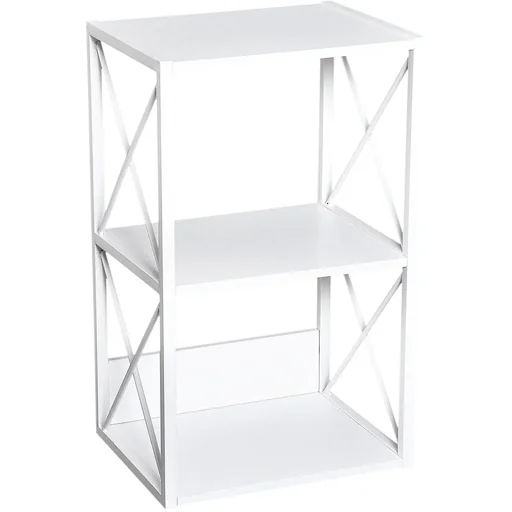 "Standing shelf bookcase storage shelf metal white 40 x 35 x 72.5 cm image"