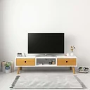 TV cabinet 120x35x35 cm solid pine white