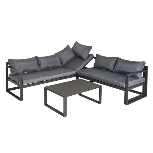"3-piece garden furniture set, 4-level adjustable garden lounger, garden set, seating group with side table, sofa with K image"