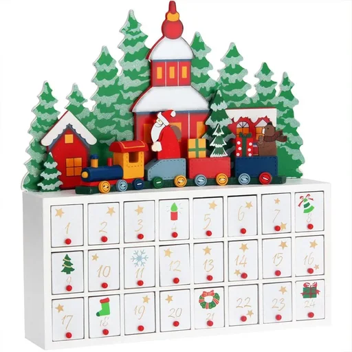 "Advent calendar horizontally with compartments for self-filling image"