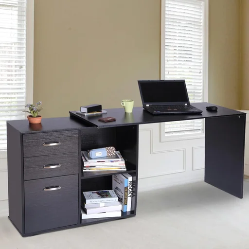 "Computer desk MDF, black image"