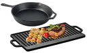 2-in-1 reversible grill plate + cast iron pan
