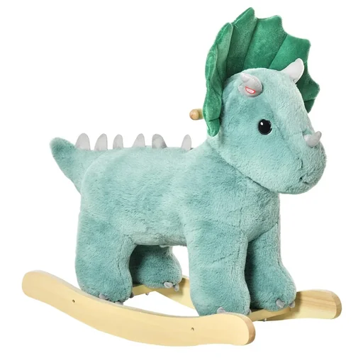 "Rocking horse plush rocking animal baby swing with triceratops design toy for 36-72 months children dark green 64 x image"