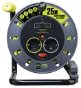Cable reel 25 meters with 2 sockets and 2 USB ports