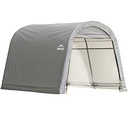 Foliegereedschapshuis 9 m², grijs, 300×300 cm – Round Top, DuPont-stalen frame, weerbestendig