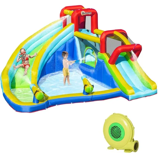 "Bouncy castle with water slide - with blower - 385 x 365 x 200 cm image"