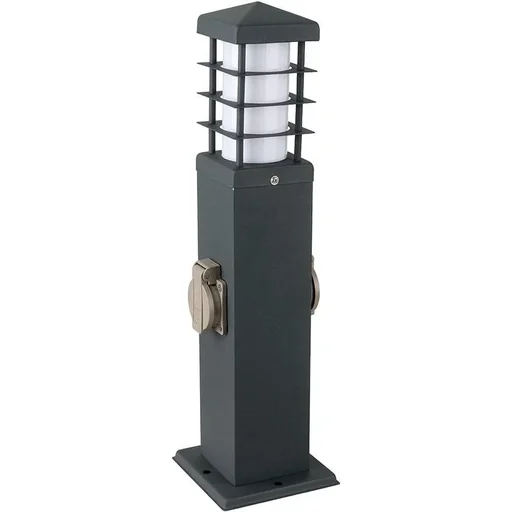 "VT-1156-2 Garden pole with 2 sockets and lighting - IP44 image"