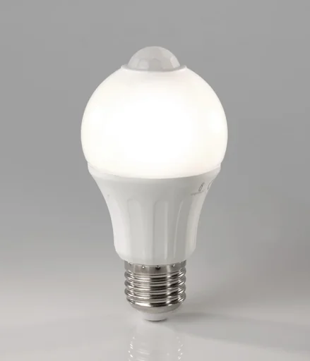"LED lamp with motion sensor - 6 watts, E27, warm white image"