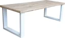 New England scaffolding wood dining table - white