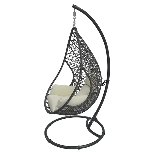 "Garden hanging chair "Kuba" - anthracite/white image"